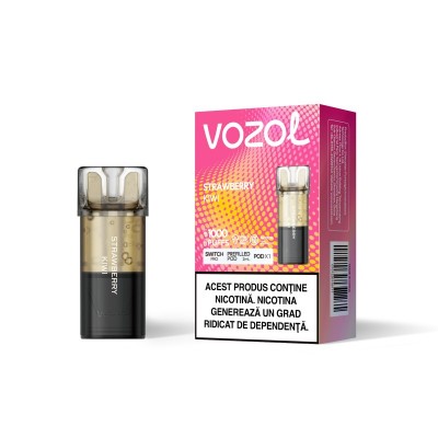 Cartus cu nicotina Vozol Switch Pro 1000 Pufuri Aroma Strawberry Kiwi Single Pod
