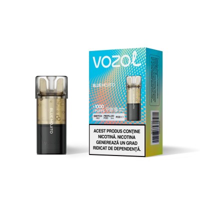 Cartus cu nicotina Vozol Switch Pro 1000 Pufuri Aroma Blue Mojito Single Pod