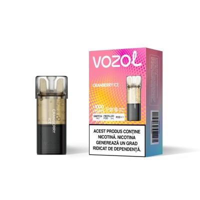 Cartus cu nicotina Vozol Switch Pro 1000 Pufuri Aroma Cranberry Ice Single Pod