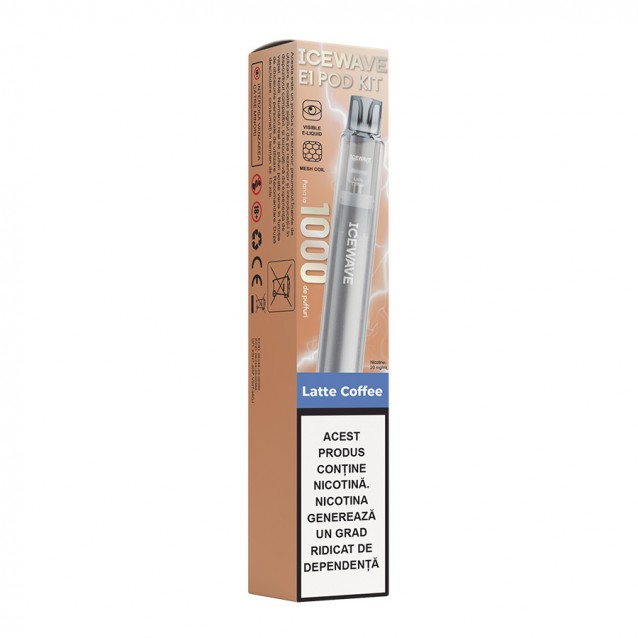 Kit Icewave E1 Dark Grey 1000 pufuri Latte Coffee 2ml 20mg