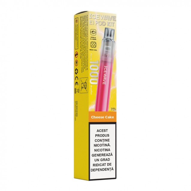 Kit Icewave E1 Plum Pink 1000 pufuri Cheese Cake 2ml 20mg