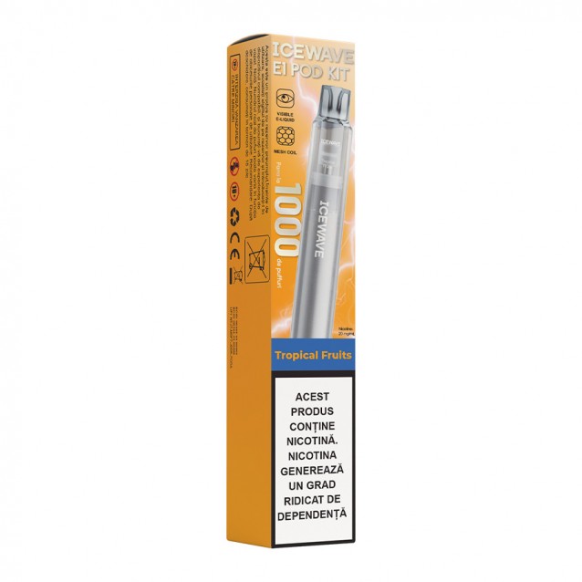 Kit Icewave E1 Dark Grey 1000 pufuri Tropical Fruits 2ml 20mg