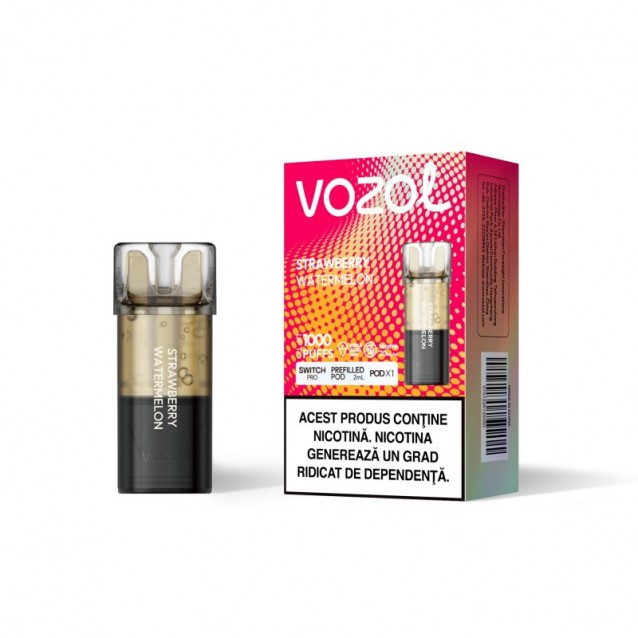 Cartus cu nicotina Vozol Switch Pro 1000 Pufuri Aroma Strawberry Watermelon Single Pod