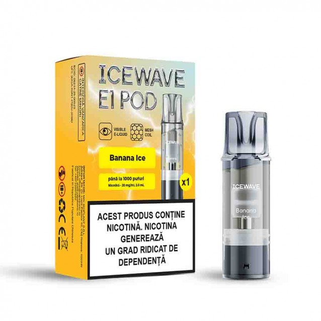 Cartus Vape Icewave E1 Pod Banana Ice 2ml 20mg