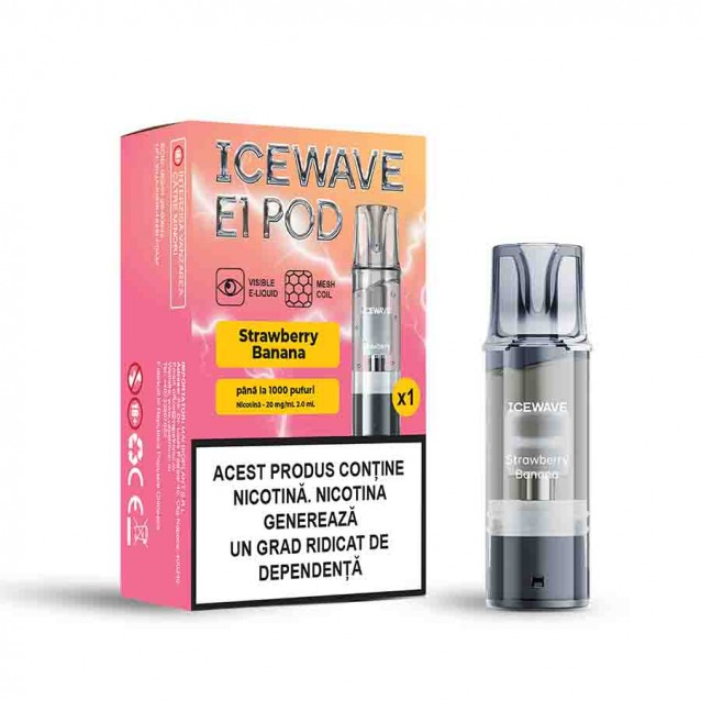 Cartus Vape Icewave E1 Pod Strawberry Banana 2ml 20mg