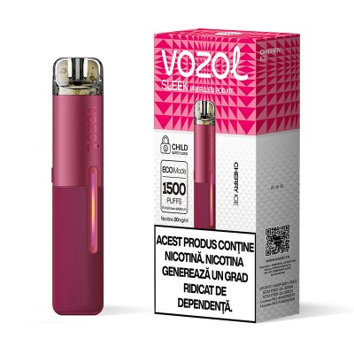 Kit Tigara Electronica reincarcabila VOZOL SLEEK Cherry Ice 1500 de pufuri