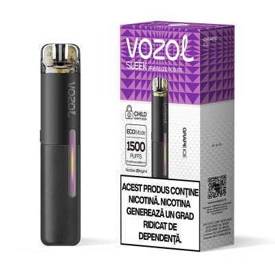 Kit Tigara Electronica reincarcabila VOZOL SLEEK Grape Ice 1500 de pufuri