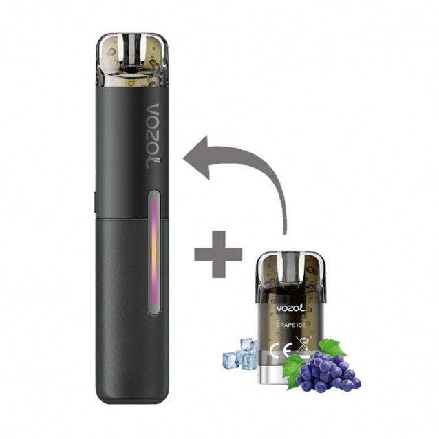 Kit Tigara Electronica reincarcabila VOZOL SLEEK Grape Ice 1500 de pufuri