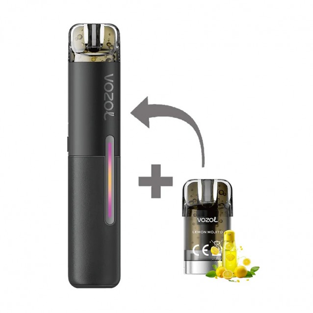 Kit Tigara Electronica reincarcabila VOZOL SLEEK Lemon Mojito 1500 de pufuri