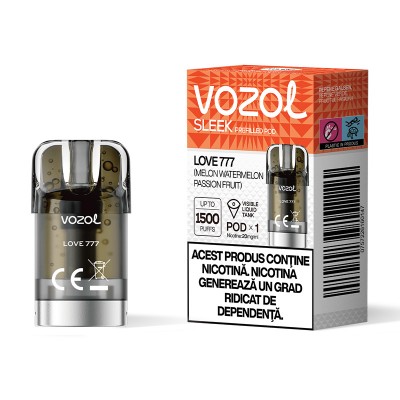 Cartus cu nicotina Vozol SLEEK Love 777 1500 de pufuri