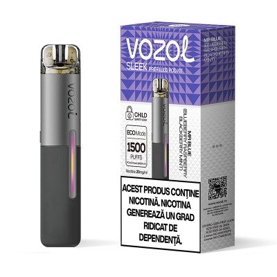 Kit Tigara Electronica reincarcabila VOZOL SLEEK Mr Blue 1500 de pufuri