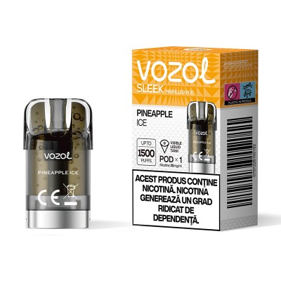 Cartus cu nicotina Vozol SLEEK Pineapple Ice 1500 de pufuri