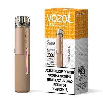 Kit Tigara Electronica reincarcabila VOZOL SLEEK Pineapple Ice 1500 de pufuri