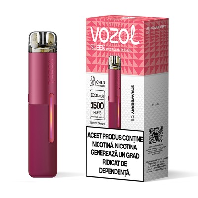 Kit Tigara Electronica reincarcabila VOZOL SLEEK Strawberry Ice 1500 de pufuri