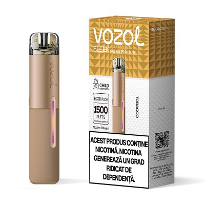 Kit Tigara Electronica reincarcabila VOZOL SLEEK Tobacco 1500 de pufuri