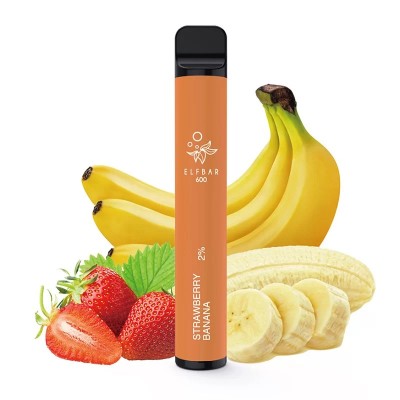 Tigara electronica cu nicotina Elf Bar 600 pufuri- aroma Strawberry Banana