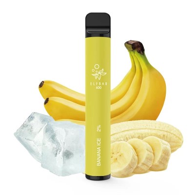 Tigara electronica cu nicotina Elf Bar 600 pufuri- aroma Banana Ice