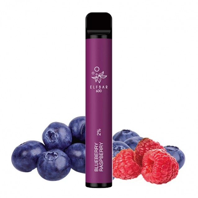 Tigara electronica cu nicotina Elf Bar 600 pufuri- aroma Blueberry Raspberry