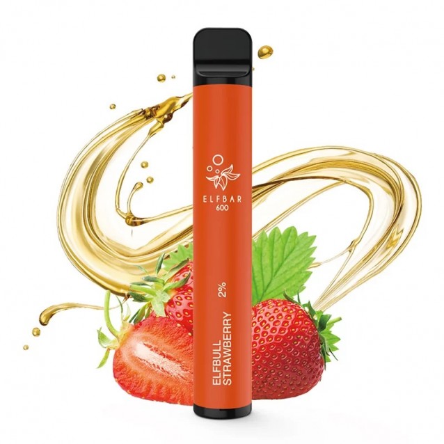 Tigara electronica cu nicotina Elf Bar 600 pufuri- aroma Elfbull Strawberry