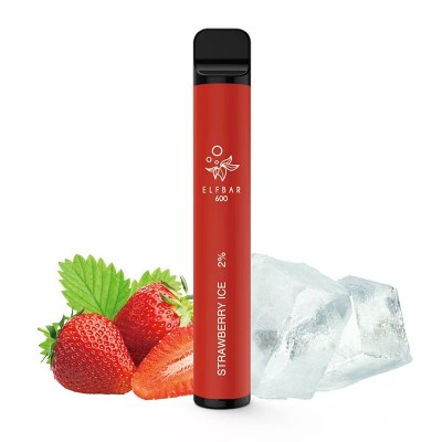 Tigara electronica cu nicotina Elf Bar 600 pufuri- aroma Strawberry Ice