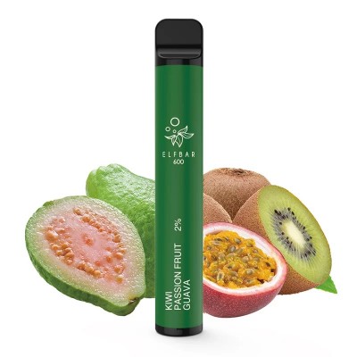 Tigara electronica cu nicotina Elf Bar 600 pufuri- aroma Kiwi Passion Fruit Guava