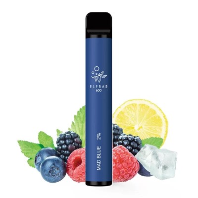 Tigara electronica cu nicotina Elf Bar 600 pufuri- aroma Mad Blue