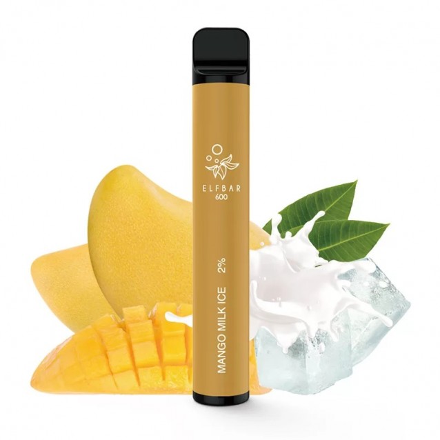 Tigara electronica cu nicotina Elf Bar 600 pufuri- Aroma Mango Milk Ice