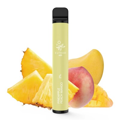 Tigara electronica cu nicotina Elf Bar 600 pufuri- aroma Pineapple Peach Mango