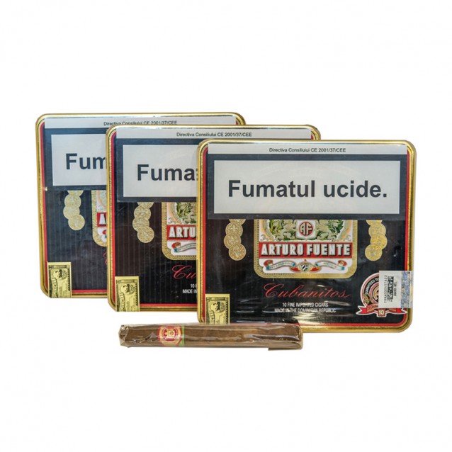 Cutie trabucuri Arturo Fuente Cubanitos, set 10 bucăți