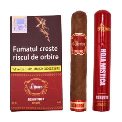Trabucuri El Unico Hoja Mistica Robusto Tubos 3 Buc