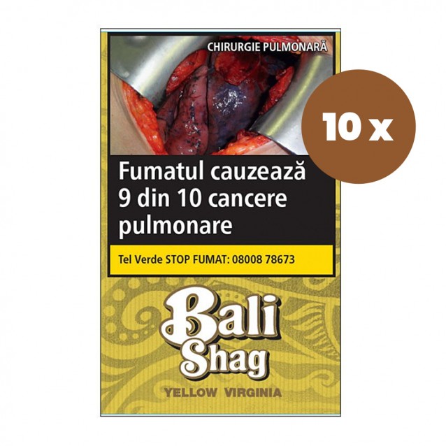 Tutun de rulat Bali Shag Yellow Virginia 40G + foite Set 10 pachete