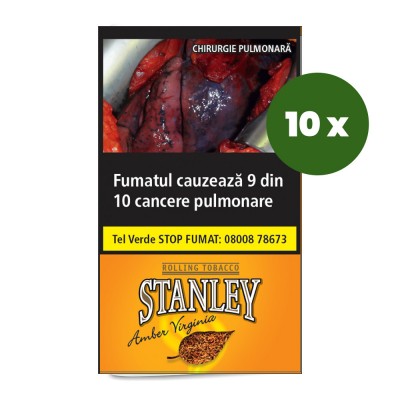 Tutun de rulat Stanley Amber Virginia 35G -Set 10 Pachete
