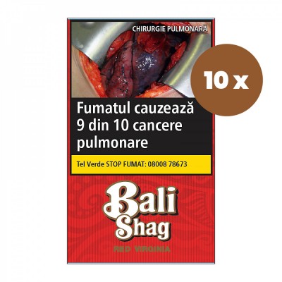 Tutun de rulat Bali Shag Red 40G + foite Set 10 pachete