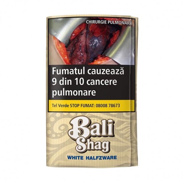 Set Cadou 5 x Tutun de rulat Bali Shag White Halfzware 40G + foite + 3 x Filtre Classic Slim Long 120 bucati + Foite Rulat Regular Green Smoking + Tabachera metalica Smoking Cigarette Case + Grinder Smoking Euphoria 50 mm
